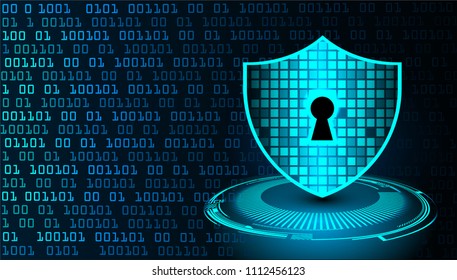 Safety concept, Closed Padlock on digital background, cyber security, Blue abstract hi speed internet technology background illustration. key vector