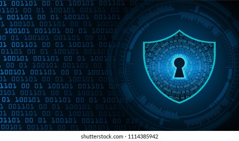 Safety concept, Closed Padlock on digital background, cyber security, Blue abstract hi speed internet technology background illustration. key vector