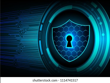 Safety concept, Closed Padlock on digital background, cyber security, Blue abstract hi speed internet technology background illustration. key vector