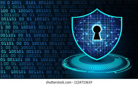 Safety concept, Closed Padlock on digital background, cyber security, Blue abstract hi speed internet technology background illustration. key vector