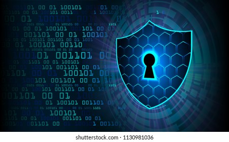 Safety concept, Closed Padlock on digital background, cyber security, Blue abstract hi speed internet technology background illustration. key vector

