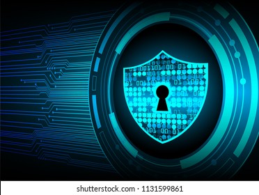 Safety concept, Closed Padlock on digital background, cyber security, Blue abstract hi speed internet technology background illustration. key vector
