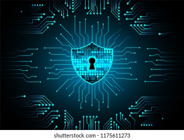 Safety concept, Closed Padlock on digital background, cyber security, Blue abstract hi speed internet technology background illustration. key vector