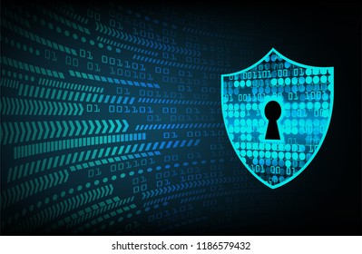Safety concept, Closed Padlock on digital background, cyber security, Blue abstract hi speed internet technology background illustration. key vector
