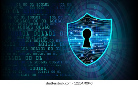 Safety concept, Closed Padlock on digital background, cyber security, Blue abstract hi speed internet technology background illustration. key vector