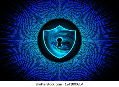 Safety concept, Closed Padlock on digital background, cyber security, Blue abstract hi speed internet technology background illustration. key vector
