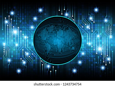 Safety concept, Closed Padlock on digital background, cyber security, Blue abstract hi speed internet technology background illustration. world key vector