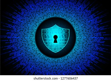 Safety concept, Closed Padlock on digital background, cyber security, Blue abstract hi speed internet technology background illustration. key vector