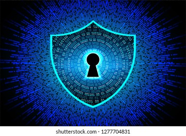 Safety concept, Closed Padlock on digital background, cyber security, Blue abstract hi speed internet technology background illustration. key vector