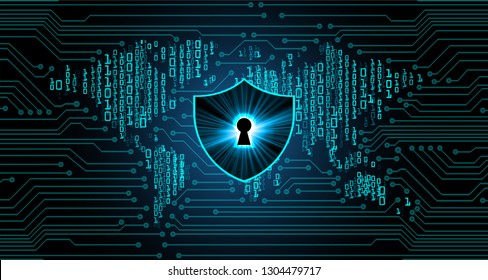 Safety concept, Closed Padlock on digital background, cyber security, Blue abstract hi speed internet technology background illustration. world key vector