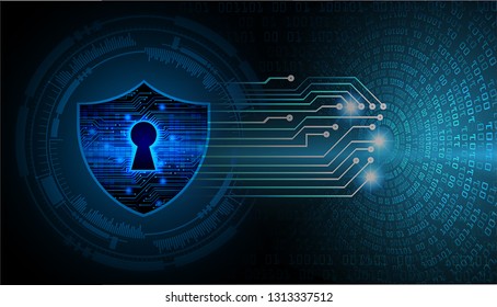 Safety concept, Closed Padlock on digital background, cyber security, Blue abstract hi speed internet technology background illustration. key vector