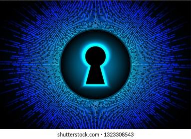 Safety concept, Closed Padlock on digital background, cyber security, Blue abstract hi speed internet technology background illustration. key vector