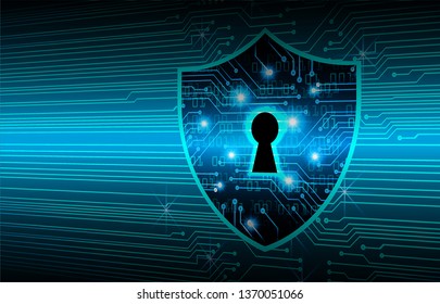 Safety concept, Closed Padlock on digital background, cyber security, Blue abstract hi speed internet technology background illustration. key vector