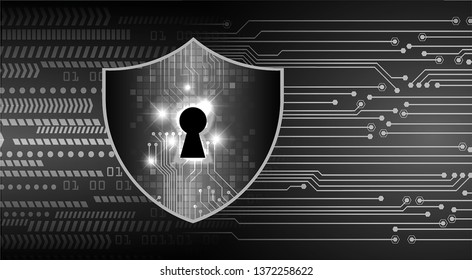 Safety concept, Closed Padlock on digital background, cyber security, Black abstract hi speed internet technology background illustration. key vector