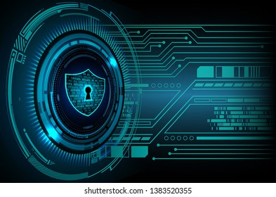 Safety concept, Closed Padlock on digital background, cyber security, Blue abstract hi speed internet technology background illustration. key vector