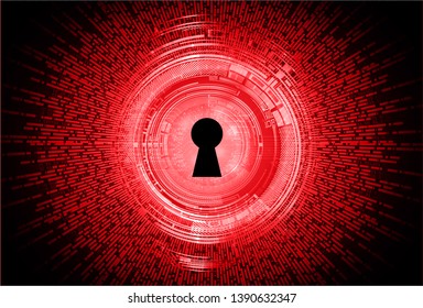 Safety concept, Closed Padlock on digital background, cyber security, red abstract hi speed internet technology background illustration. key vector
