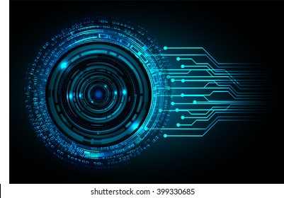 Safety concept, Closed Padlock on digital background, cyber security, Blue abstract hi speed internet technology background illustration. eye scan virus
