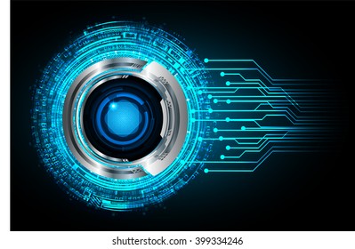 Safety concept, Closed Padlock on digital background, cyber security, Blue abstract hi speed internet technology background illustration. eye scan virus