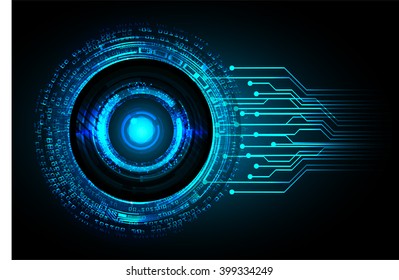 Safety concept, Closed Padlock on digital background, cyber security, Blue abstract hi speed internet technology background illustration. eye scan virus