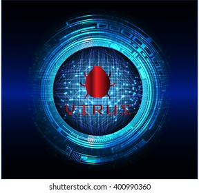 Safety concept, Closed Padlock on digital background, cyber security, Blue abstract hi speed internet technology background illustration.