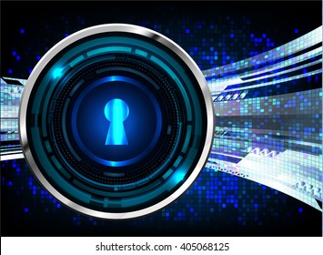 Safety concept, Closed Padlock on digital background, cyber security, Blue abstract hi speed internet technology background illustration. vector