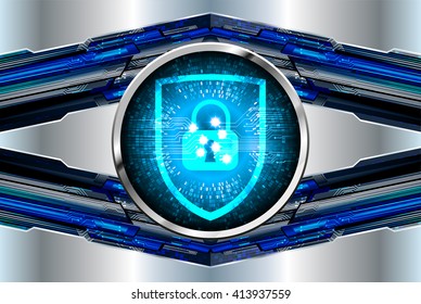 Safety concept, Closed Padlock on digital background, cyber security. vector