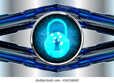 Safety concept, Closed Padlock on digital background, cyber security. vector