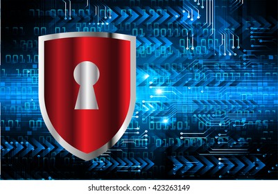 Safety concept, Closed Padlock on digital background, cyber security.