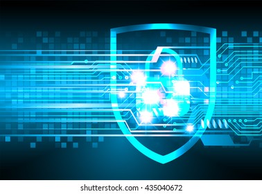 Safety concept: Closed Padlock on digital background, blue abstract light hi speed internet technology. Cyber security concept. Cyber background. Cyber data digital Technology. vector