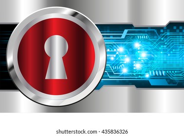 Safety concept: Closed Padlock on digital background, blue abstract light hi speed internet technology. Cyber security concept. Cyber background. Cyber data digital Technology.