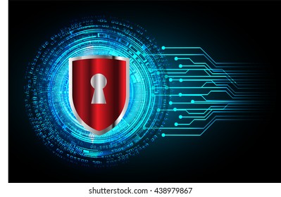 Safety concept: Closed Padlock on digital background, blue silver abstract light hi speed internet technology. Cyber security concept. Cyber background. Cyber data digital Technology