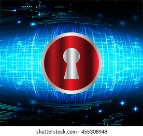 Safety concept, Closed Padlock on digital background, cyber security. key