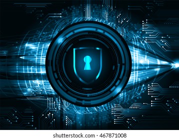 Safety concept, Closed Padlock on digital background, cyber security. key