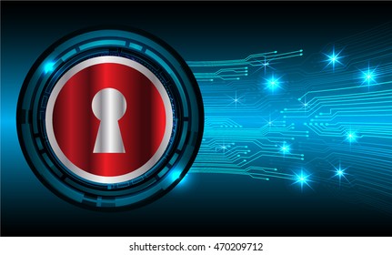 Safety concept, Closed Padlock on digital background, cyber security. key. vector