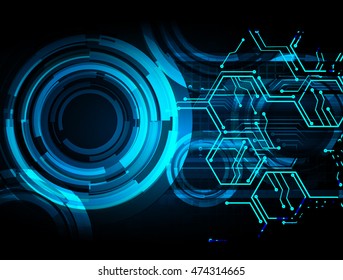 Safety concept, Closed Padlock on digital background. blue cyber technology