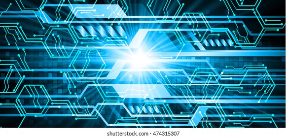 Safety concept, Closed Padlock on digital background. blue cyber technology