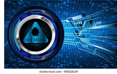 Safety concept, Closed Padlock on digital background, cyber security, Blue abstract hi speed internet technology background illustration. key