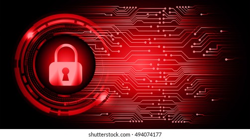 Safety concept, Closed Padlock on digital background, cyber security, Blue abstract hi speed internet technology background illustration. key. vector