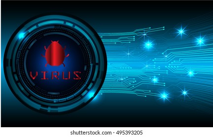 Safety concept, Closed Padlock on digital background, cyber security, Blue abstract hi speed internet technology background illustration.