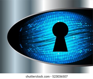 Safety concept, Closed Padlock on digital background, cyber security, Blue abstract hi speed internet technology background illustration. key. vector