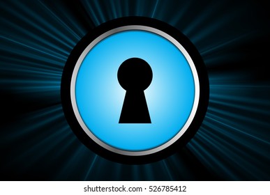 Safety concept, Closed Padlock on digital background, cyber security, Blue abstract hi speed internet technology background illustration. key. vector