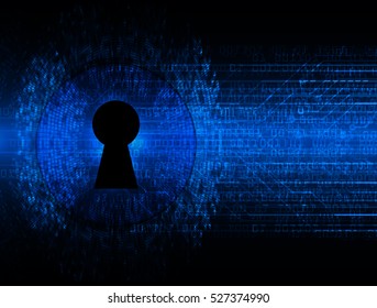 Safety concept, Closed Padlock on digital background, cyber security, Blue abstract hi speed internet technology background illustration. key. vector