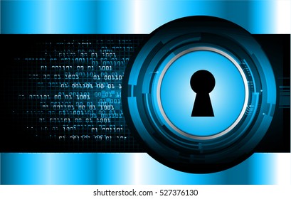 Safety concept, Closed Padlock on digital background, cyber security, Blue abstract hi speed internet technology background illustration. key. vector