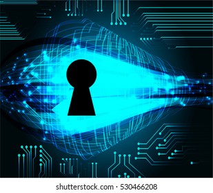 Safety concept, Closed Padlock on digital background, cyber security, Blue abstract hi speed internet technology background illustration. key. vector