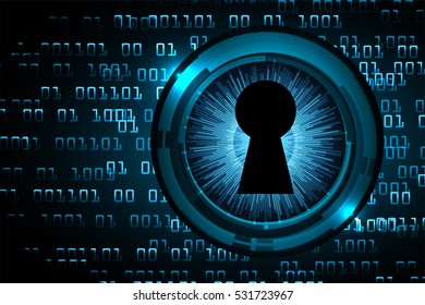 Safety concept, Closed Padlock on digital background, cyber security, Blue abstract hi speed internet technology background illustration. key vector