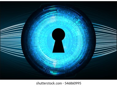Safety concept, Closed Padlock on digital, cyber security, Blue abstract hi speed internet technology background illustration. key. vector