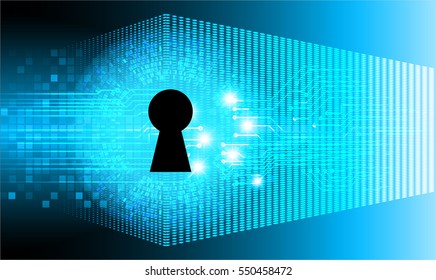 Safety concept, Closed Padlock on digital, cyber security, Blue abstract hi speed internet technology background illustration. key. vector