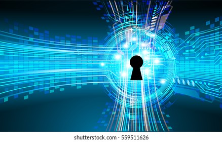 Concepto de seguridad, Closed Padlock en digital, ciberseguridad, Blue abstract de alta velocidad de la tecnología de Internet ilustración de fondo. , seleccione una opción. vectorial