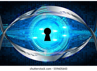 Safety concept, Closed Padlock on digital, cyber security, Blue abstract hi speed internet technology background illustration. key. vector