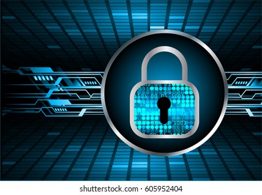 Safety concept, Closed Padlock on digital, cyber security